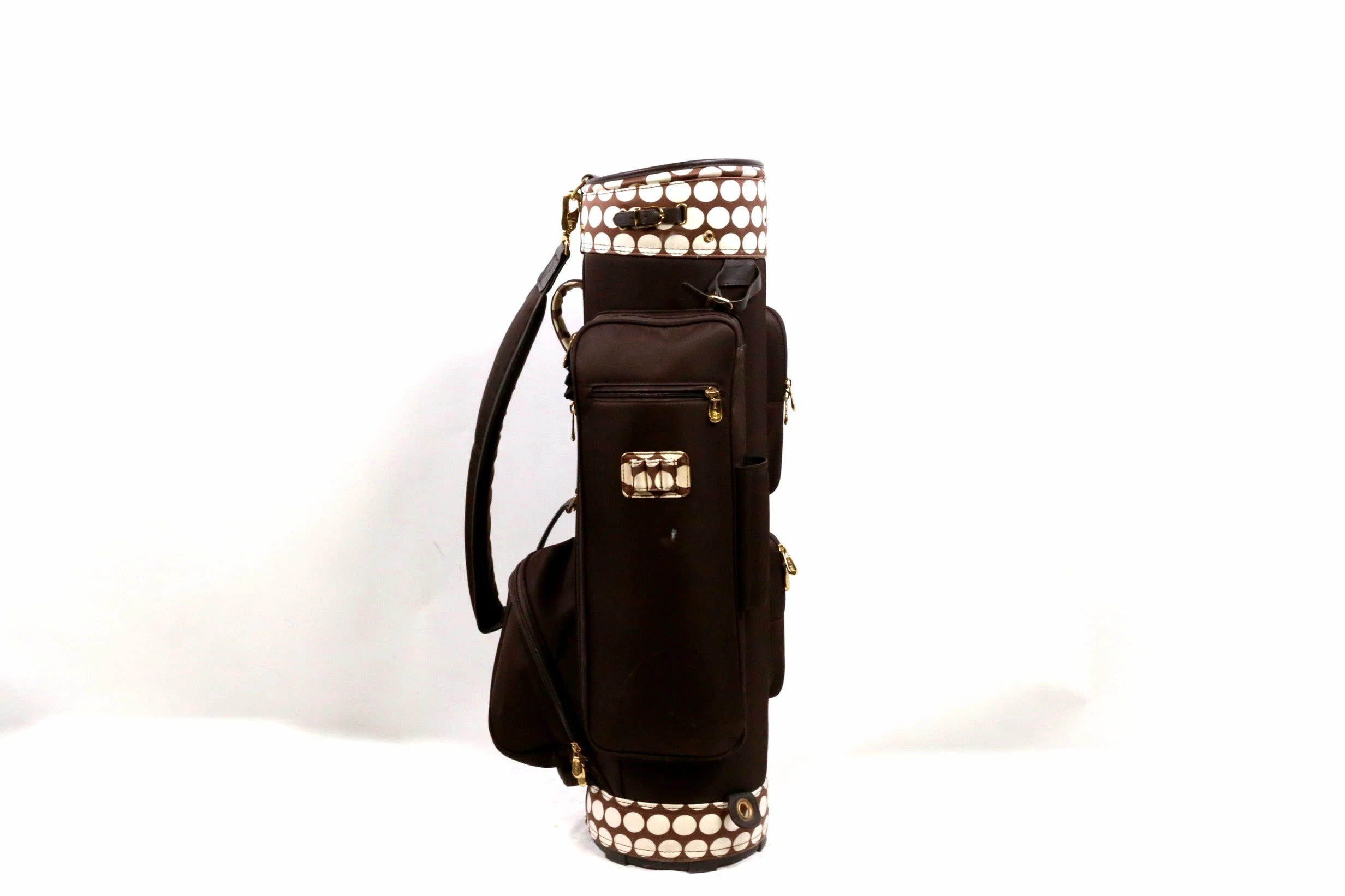 Keri Golf Brown/White Cart Bag 6-Dividers 5-Pockets Shoulder Strap - Image 5