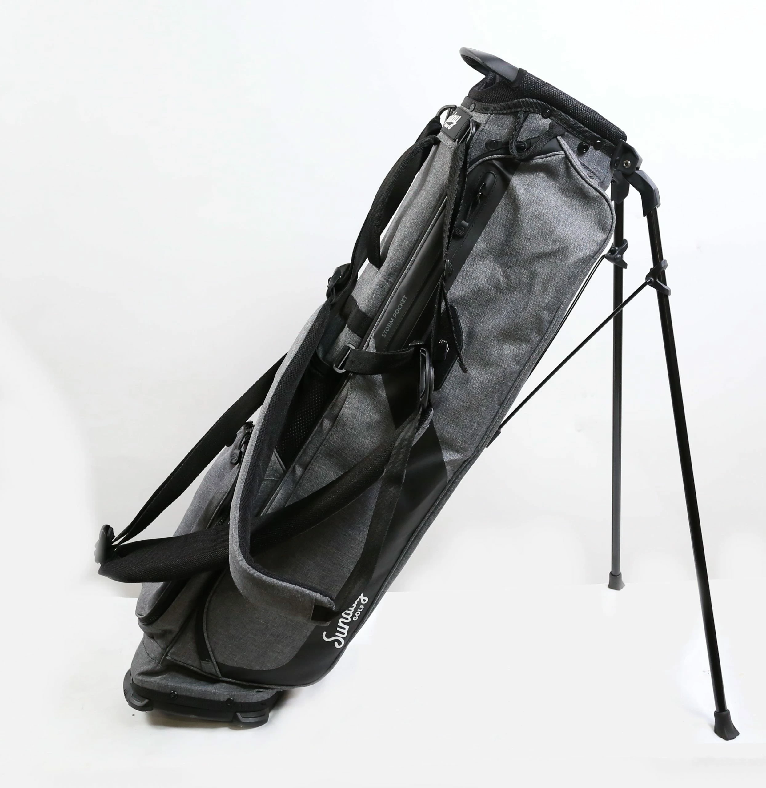 Acropolis Golf Sunday Golf Stand Bag Grey/Black 4 Dividers 4 Pockets Shoulder Strap - Image 2