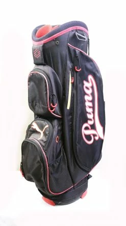 Puma Black/Red Cart Bag 14 Dividers 7 Pockets Shoulder Strap