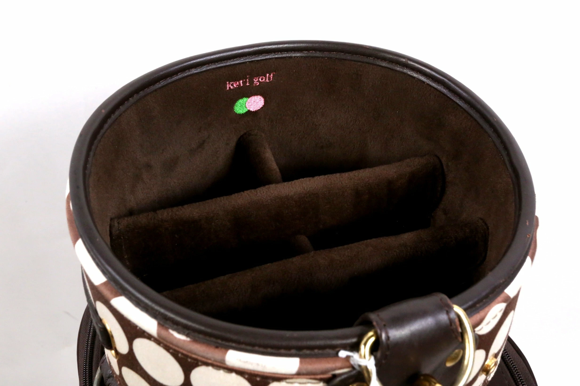 Keri Golf Brown/White Cart Bag 6-Dividers 5-Pockets Shoulder Strap - Image 9