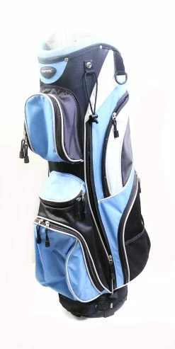 Aspire Ladies Blue/Black/Silver 8 Dividers 9 Pockets Cart Golf Bag