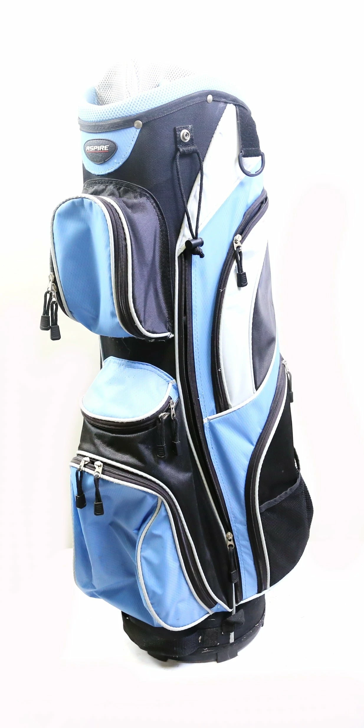 Aspire Ladies Blue/Black/Silver 8 Dividers 9 Pockets Cart Golf Bag