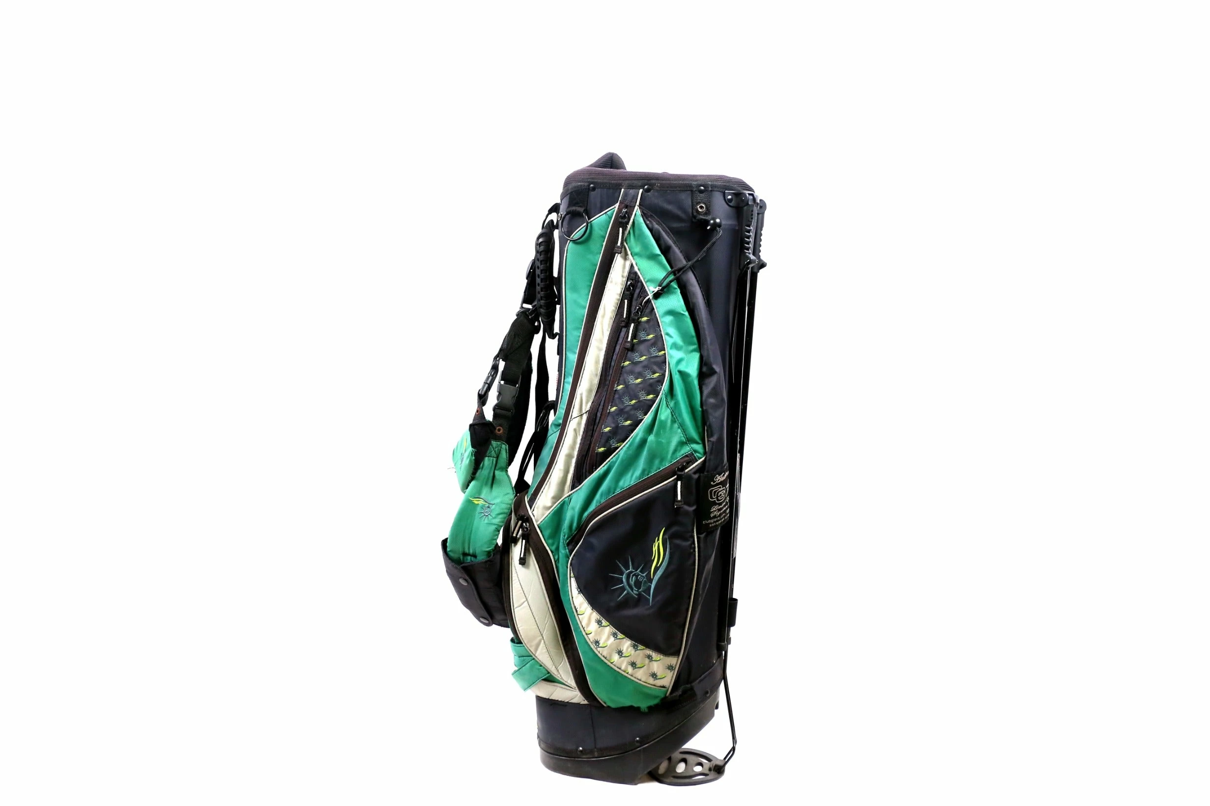 Club Glove Stand Golf Bag 7 Dividers 8 Pockets Shoulder Strap Green/Black - Image 2