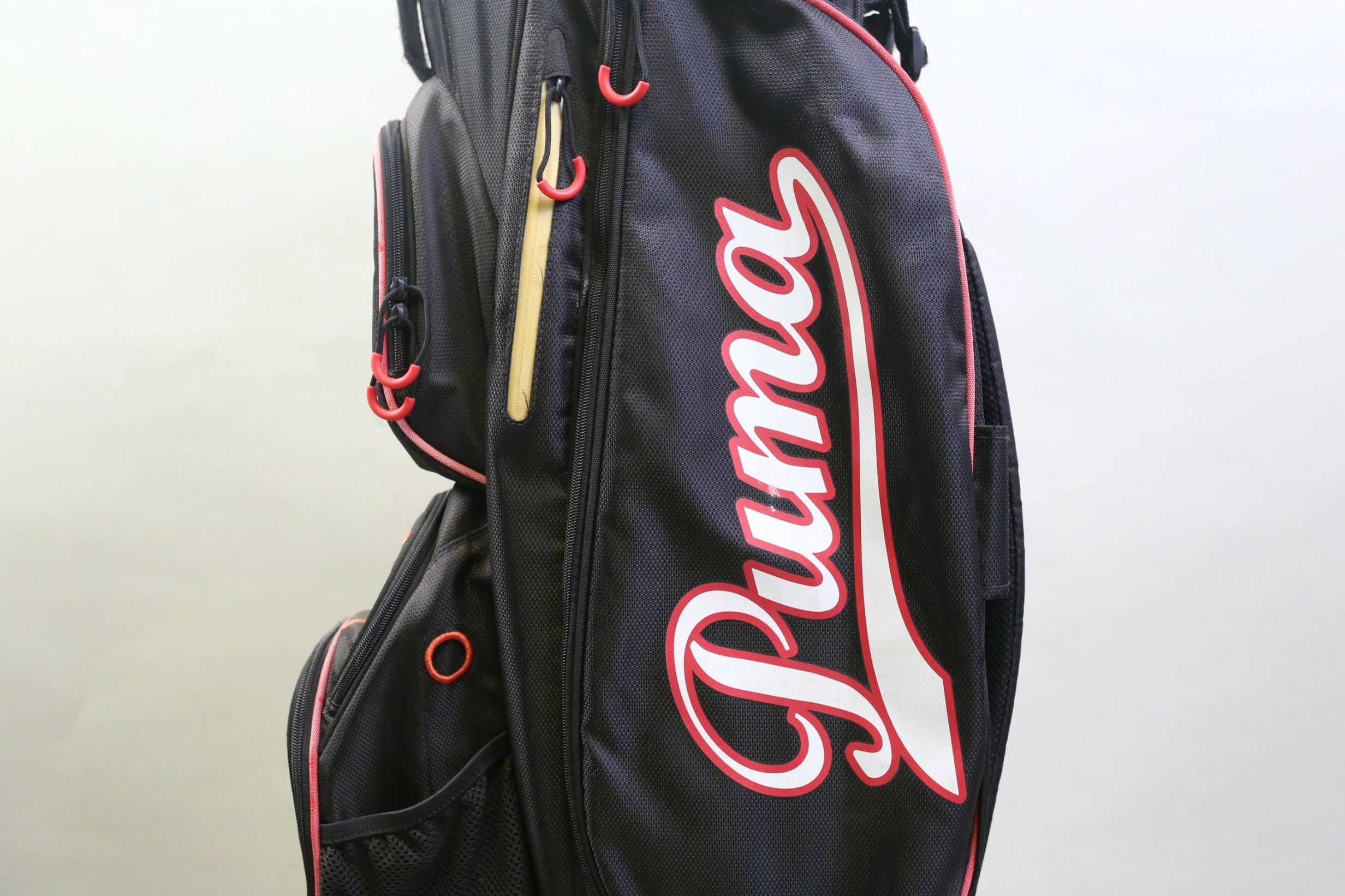 Puma Black/Red Cart Bag 14 Dividers 7 Pockets Shoulder Strap - Image 7