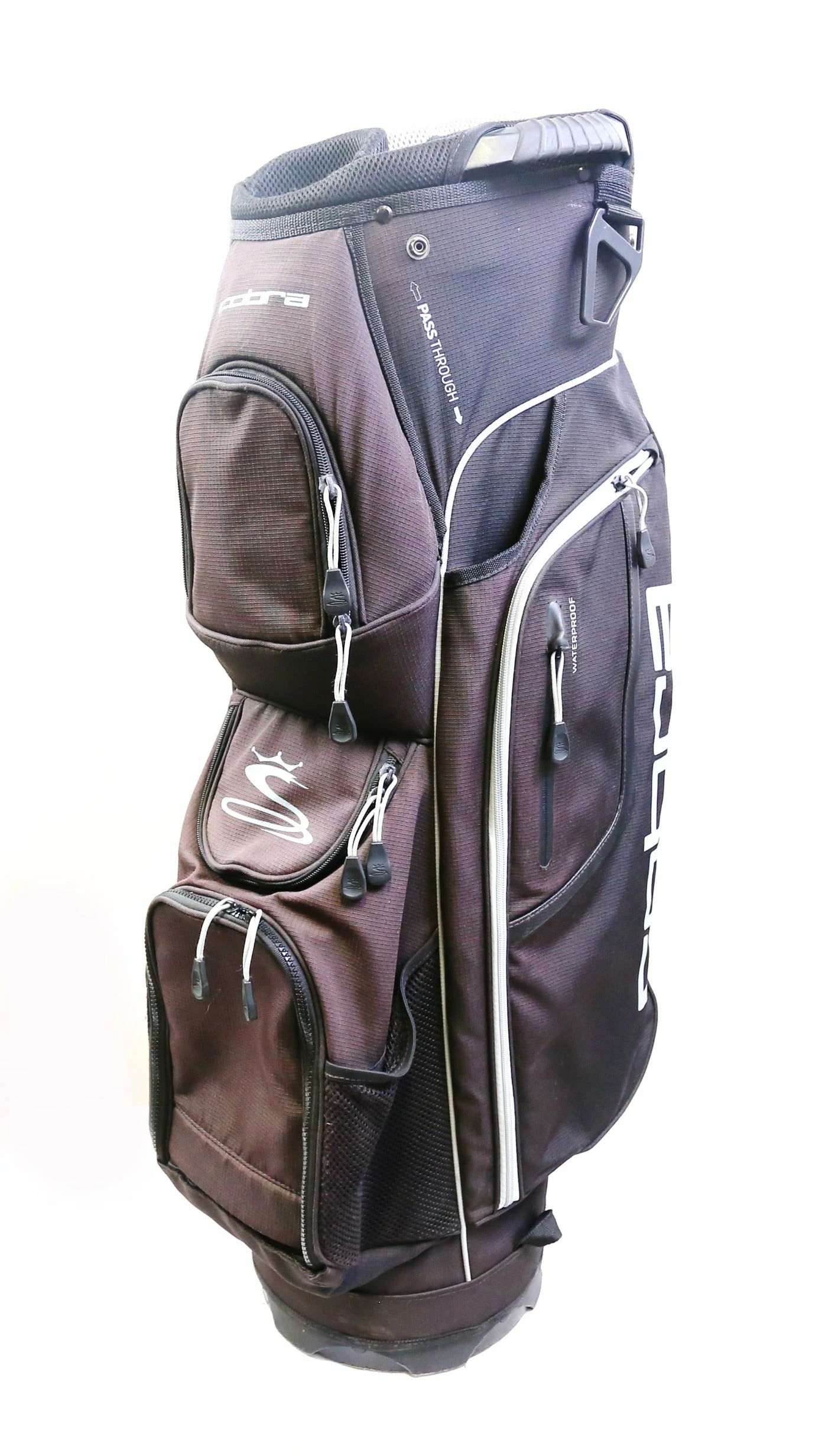Cobra Black/Grey Waterproof Cart Golf Bag14 Dividers 7 Pockets Shoulder Strap