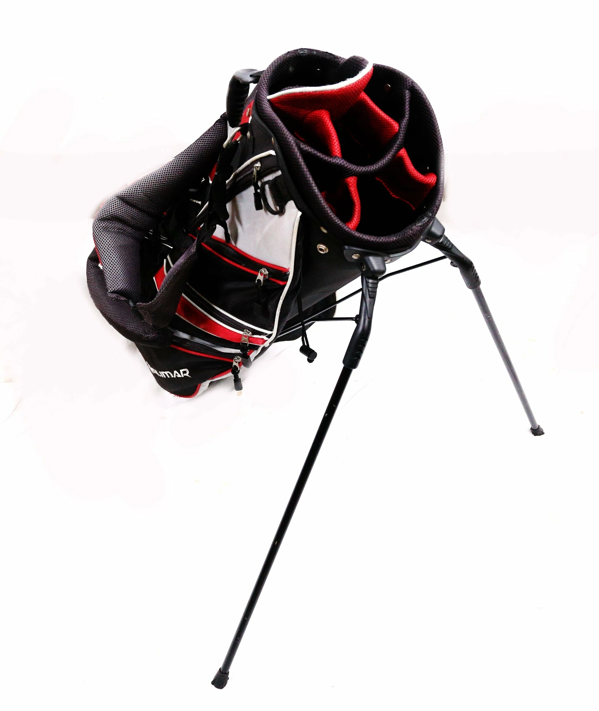 Orlimar Black/Red Stand Golf Bag 7 Dividers 9 Pockets Shoulder Strap - Image 4