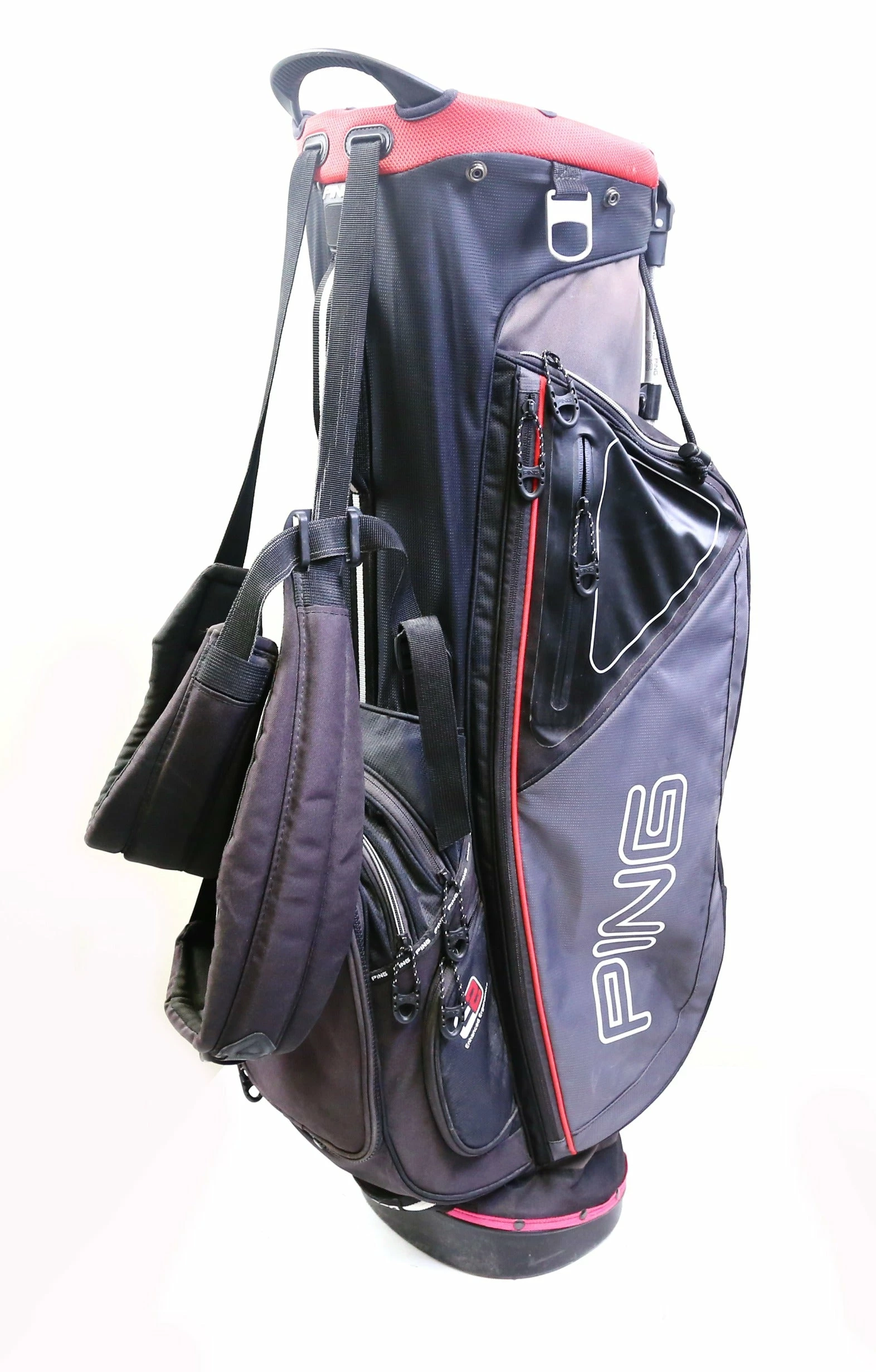 Ping E2 Black And Red Hoofer 5 Way 8 Pocket Stand Bag - Image 4