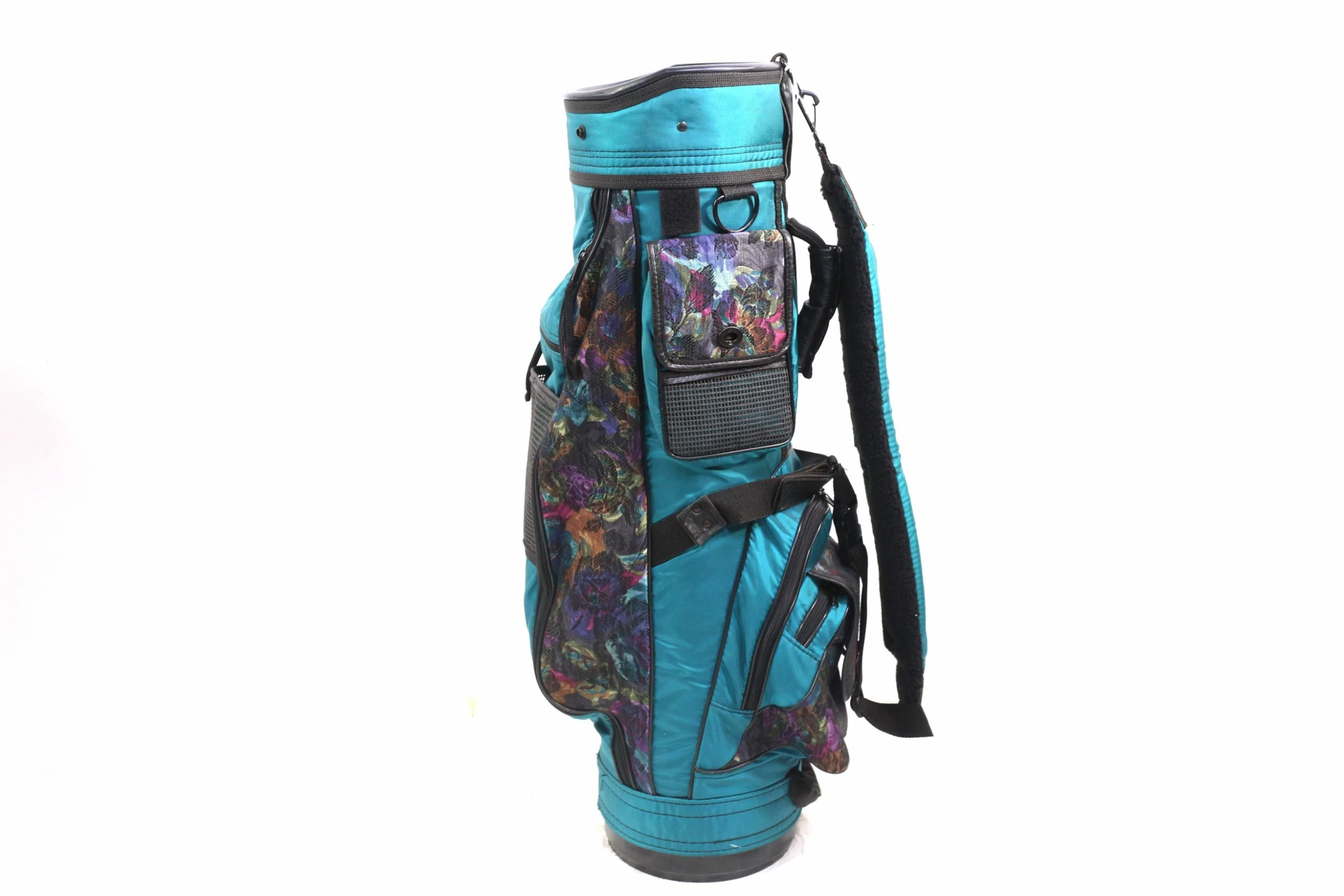 Datrek Green/Floral Print Cart Bag 6-Dividers 9-Pockets Shoulder Strap - Image 4