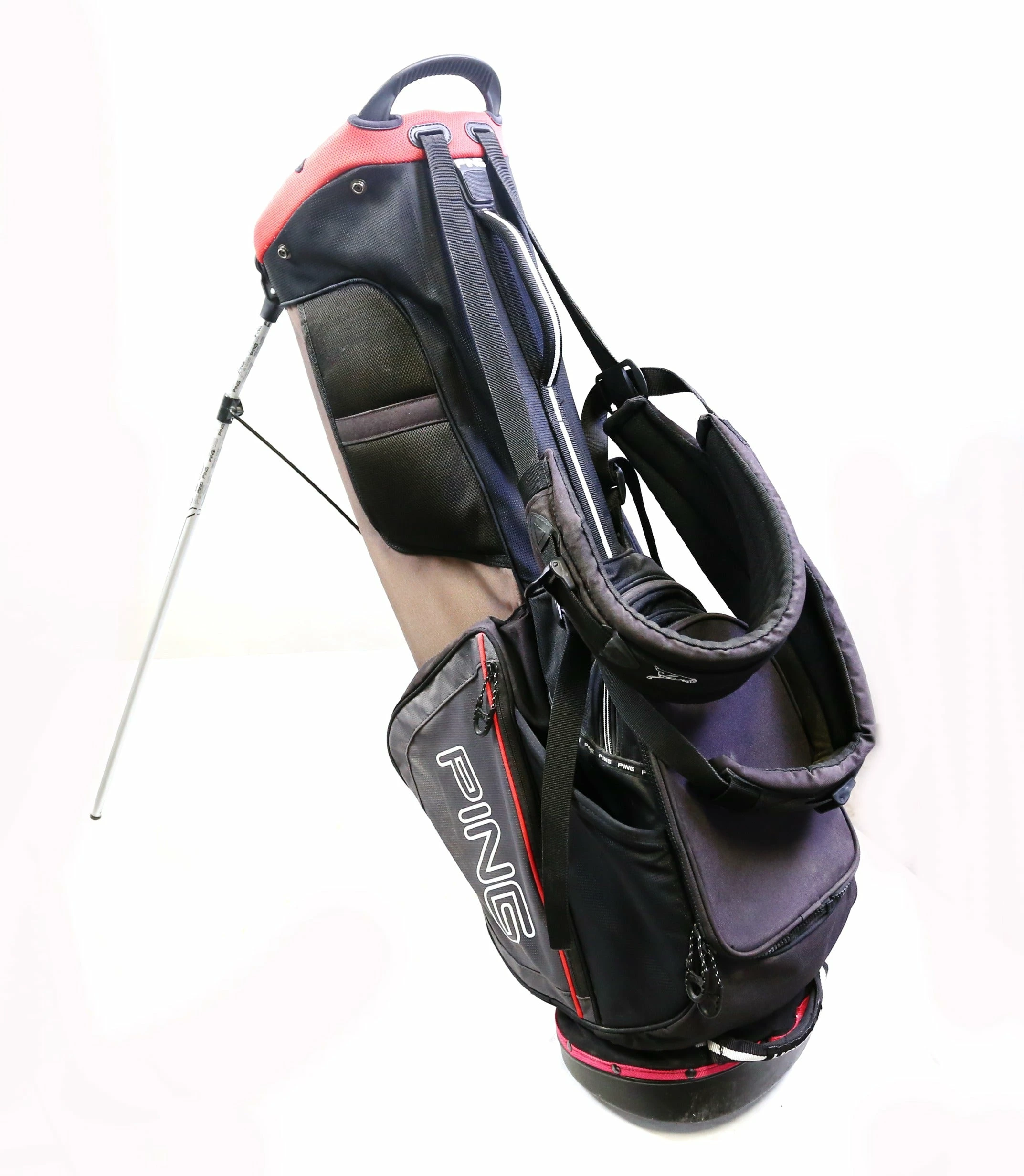 Ping E2 Black And Red Hoofer 5 Way 8 Pocket Stand Bag