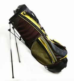 Hippo Black/Yellow Stand Golf Bag 8 Dividers 6 Pockets Shoulder Strap