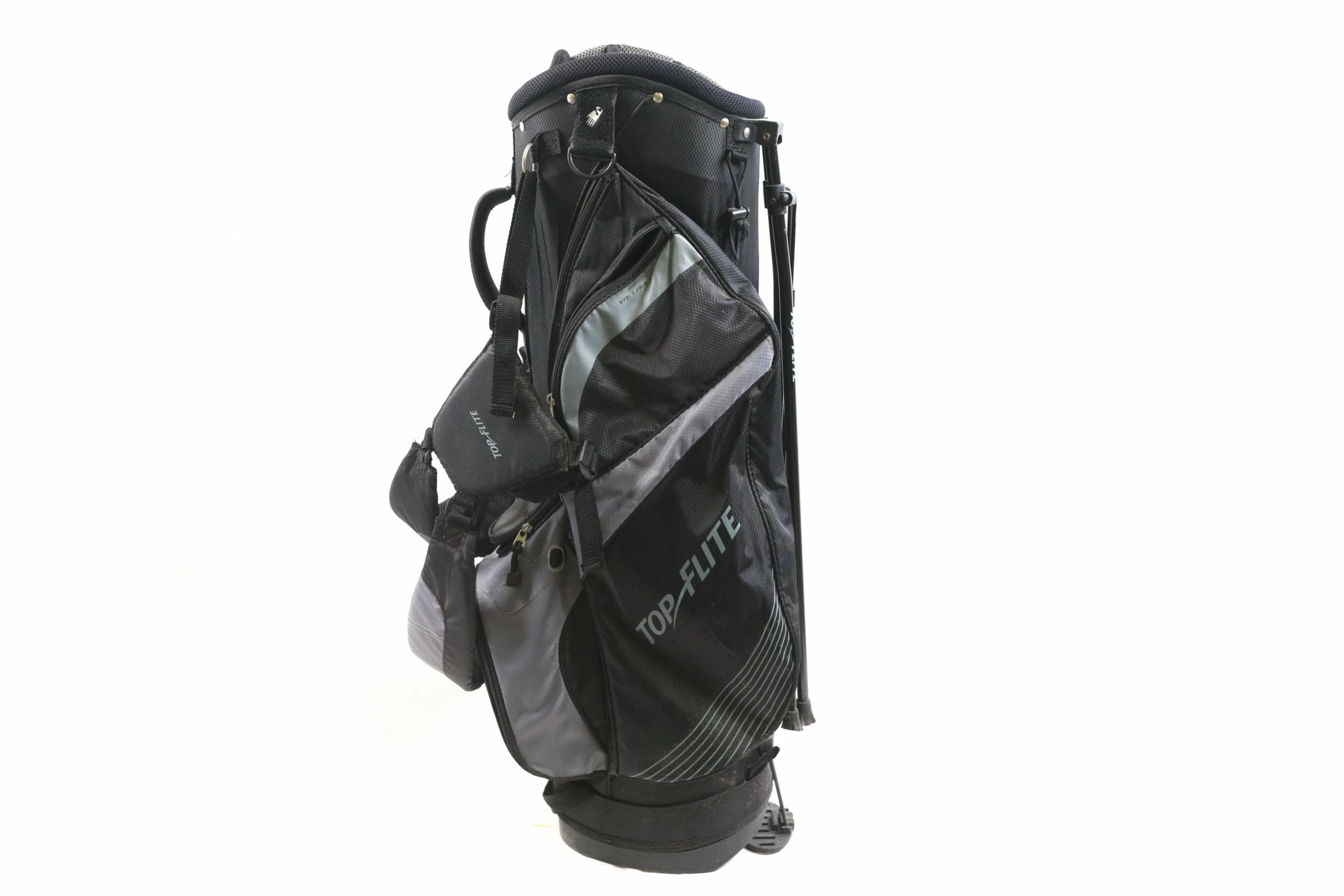 Top Flite Black/Grey Stand Bag 7-Dividers 5-Pockets Shoulder Strap