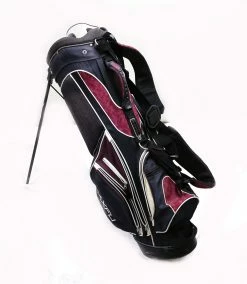 MaxFli Black Max Stand Bag 7-Dividers 8-Pockets Shoulder Strap Rain Cover