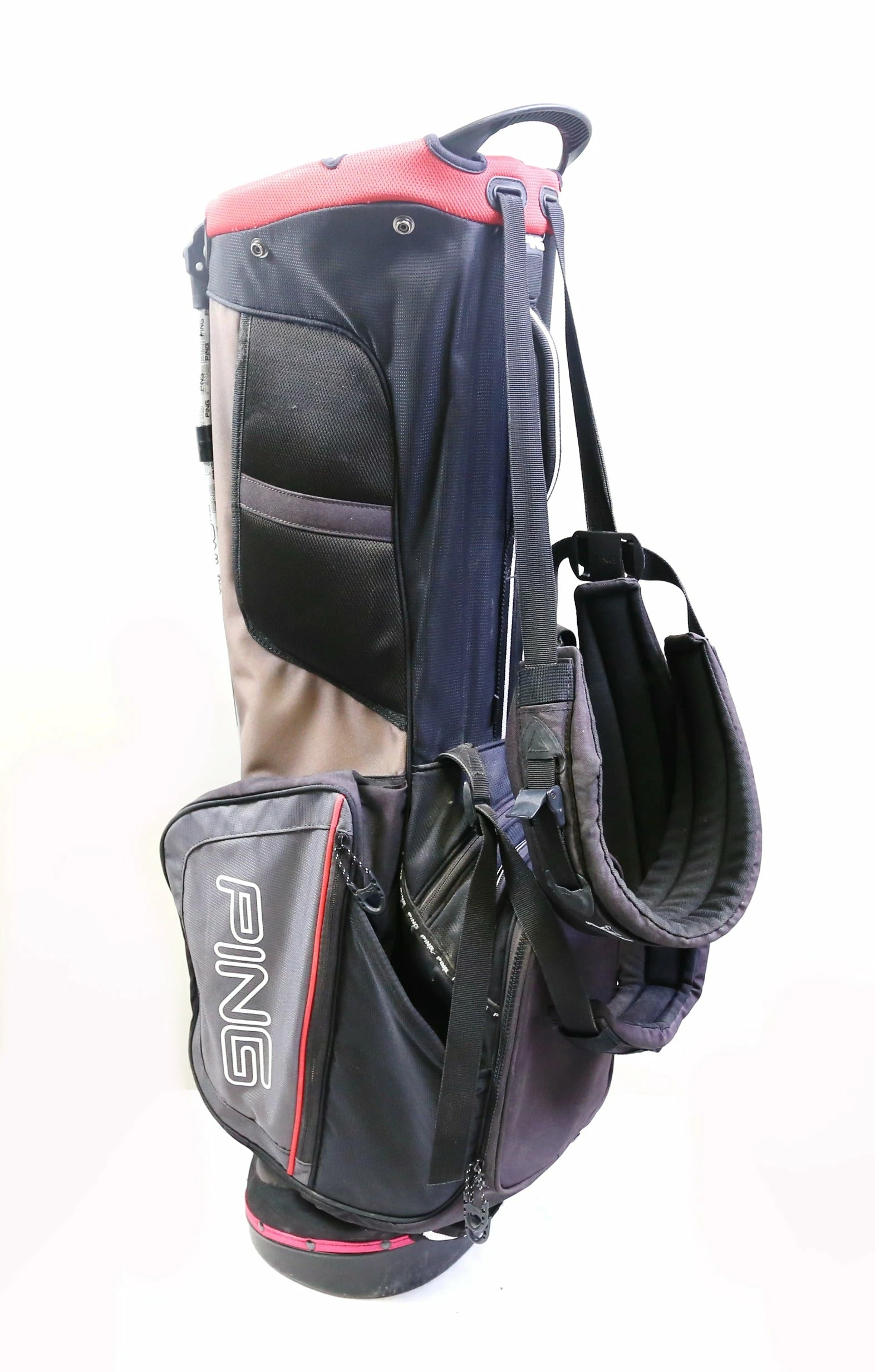 Ping E2 Black And Red Hoofer 5 Way 8 Pocket Stand Bag - Image 5