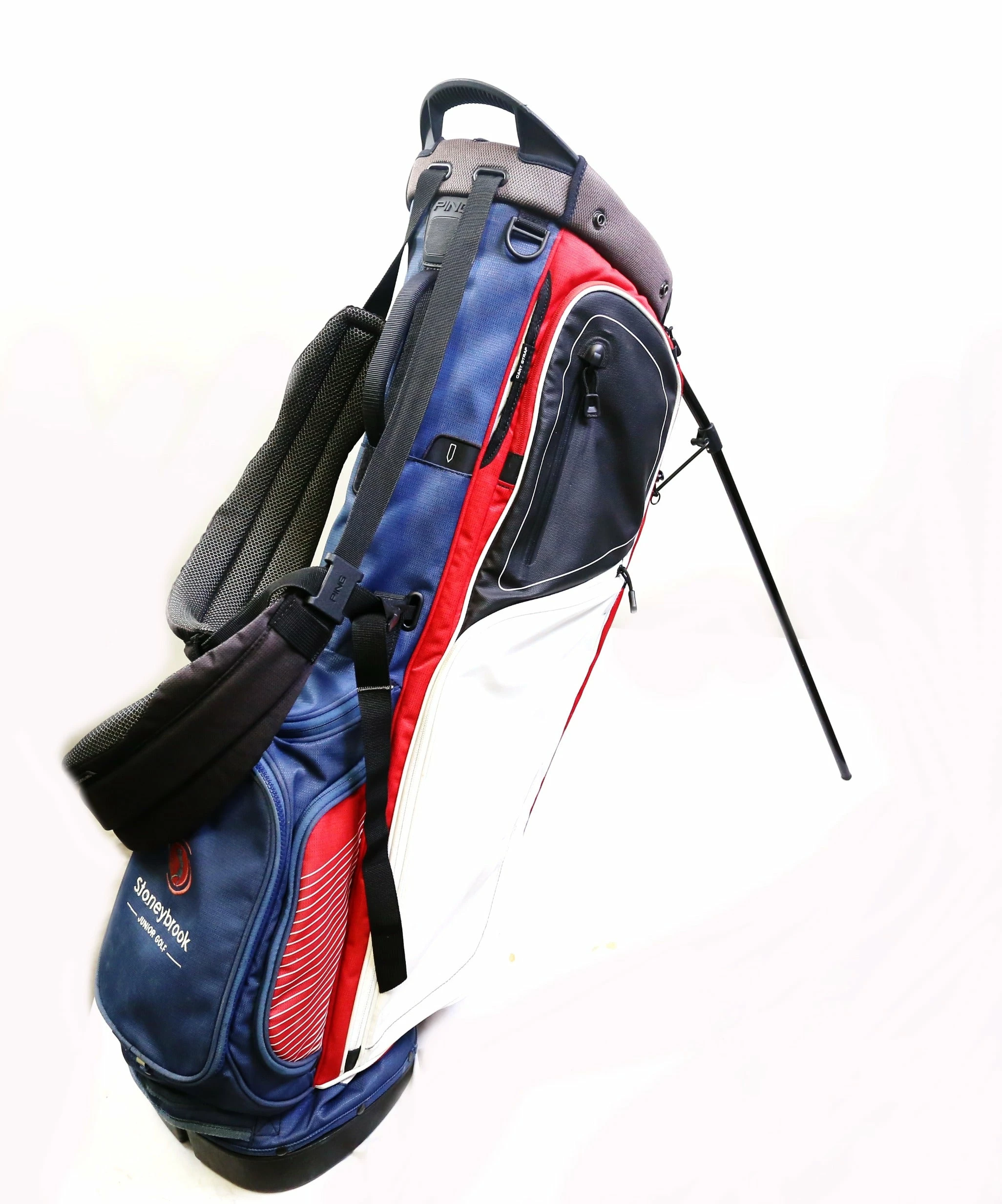 Ping Red White And Blue Hoofer 5 Dividers 8 Pockets Stand Golf Bag - Image 2