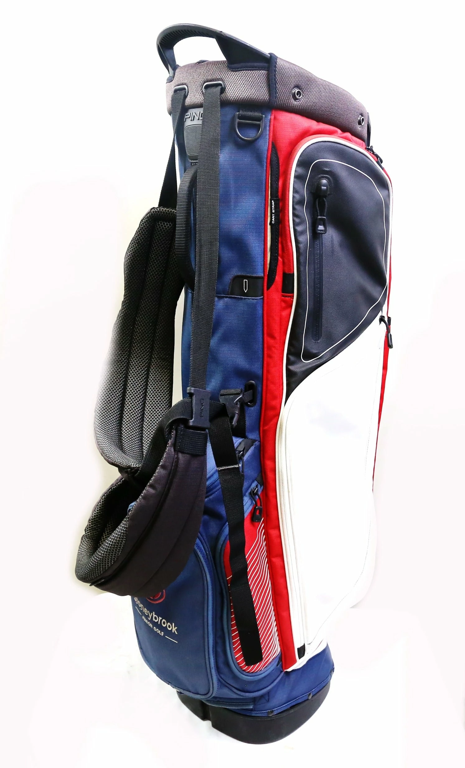 Ping Red White And Blue Hoofer 5 Dividers 8 Pockets Stand Golf Bag - Image 4
