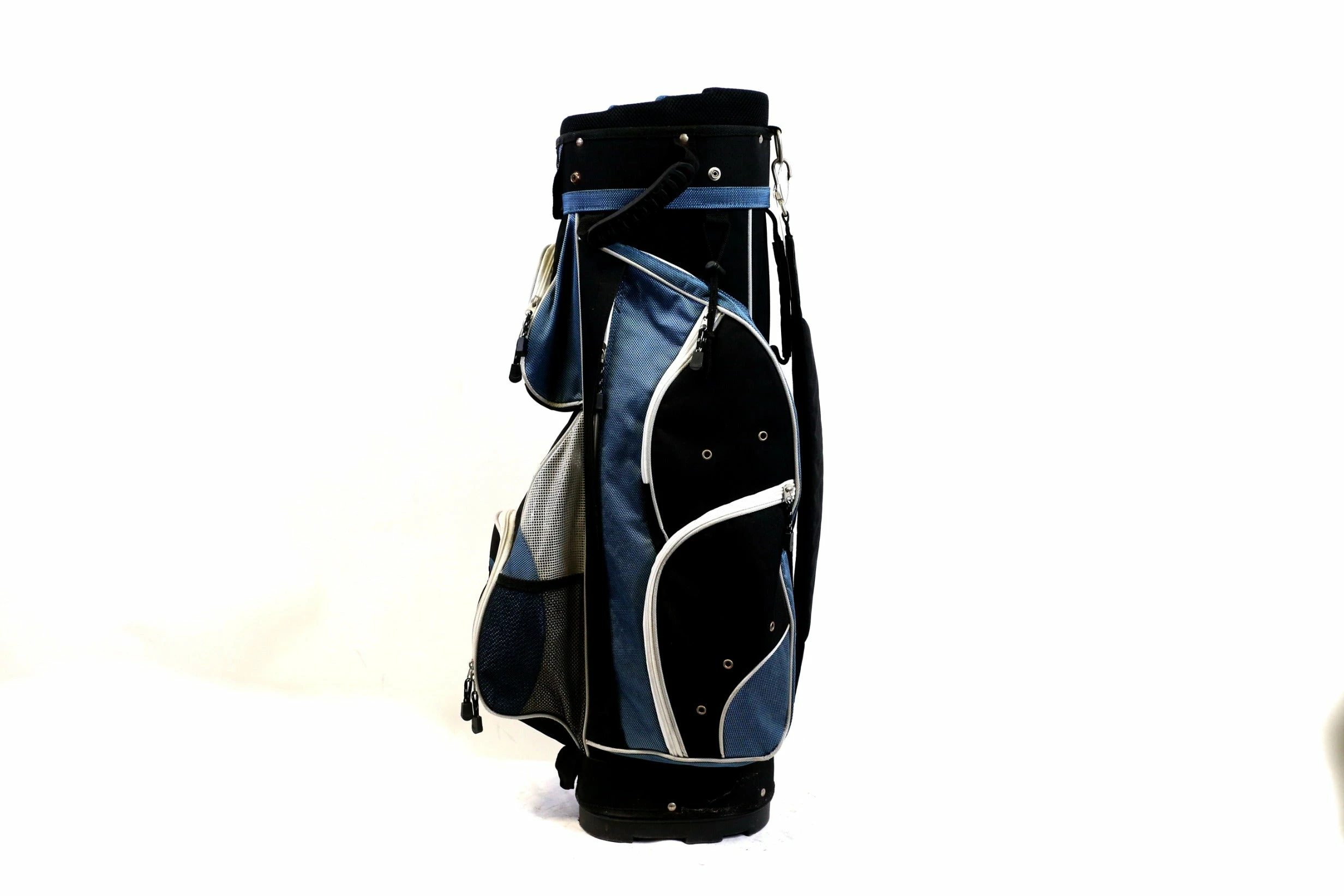 Tiger Shark Blue/Black Cart Bag 6-Dividers 9-Pockets Shoulder Strap - Image 4