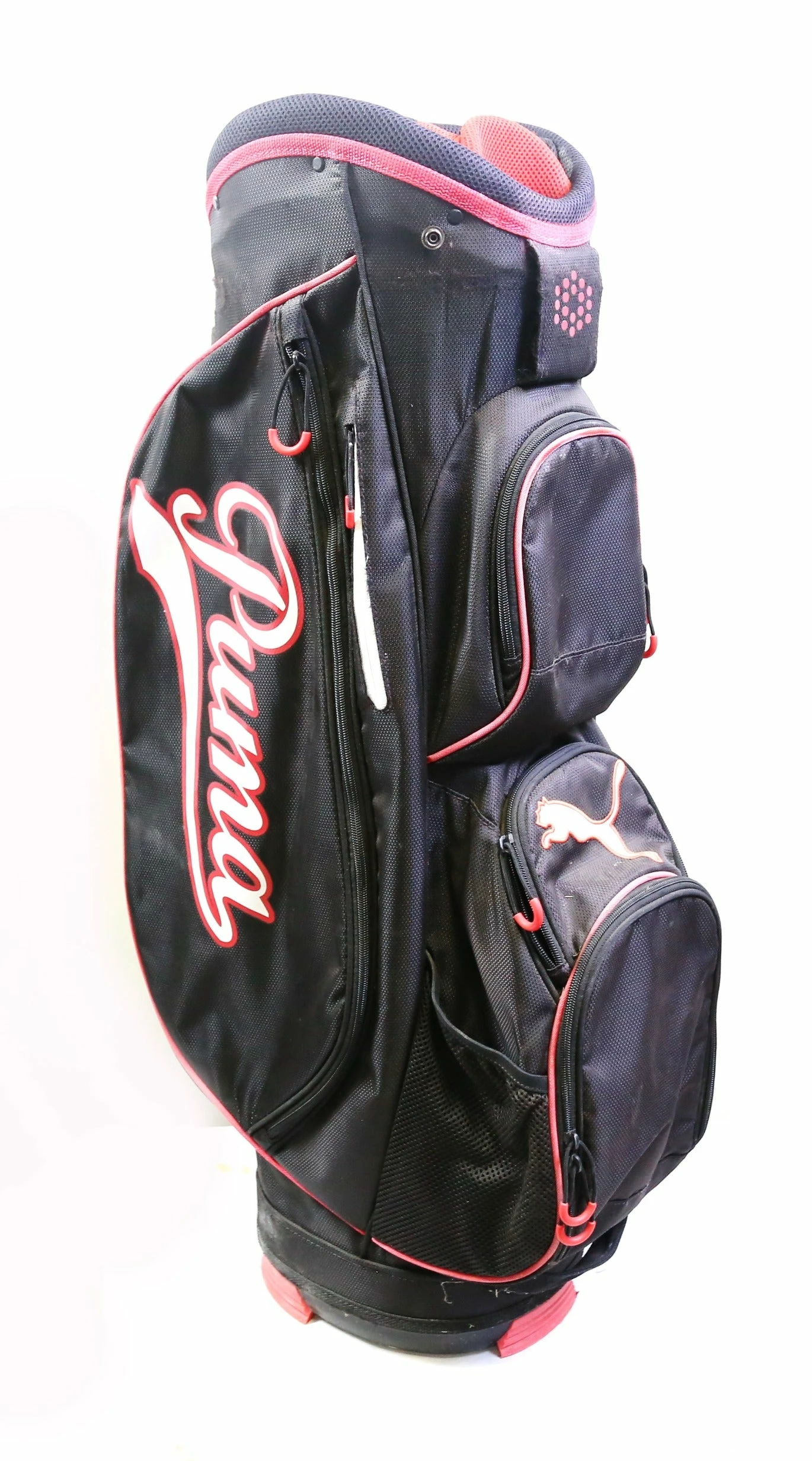 Puma Black/Red Cart Bag 14 Dividers 7 Pockets Shoulder Strap - Image 3