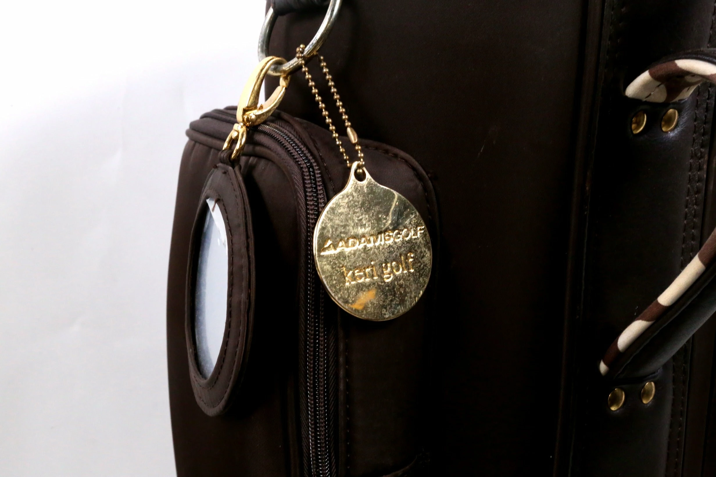 Keri Golf Brown/White Cart Bag 6-Dividers 5-Pockets Shoulder Strap - Image 7