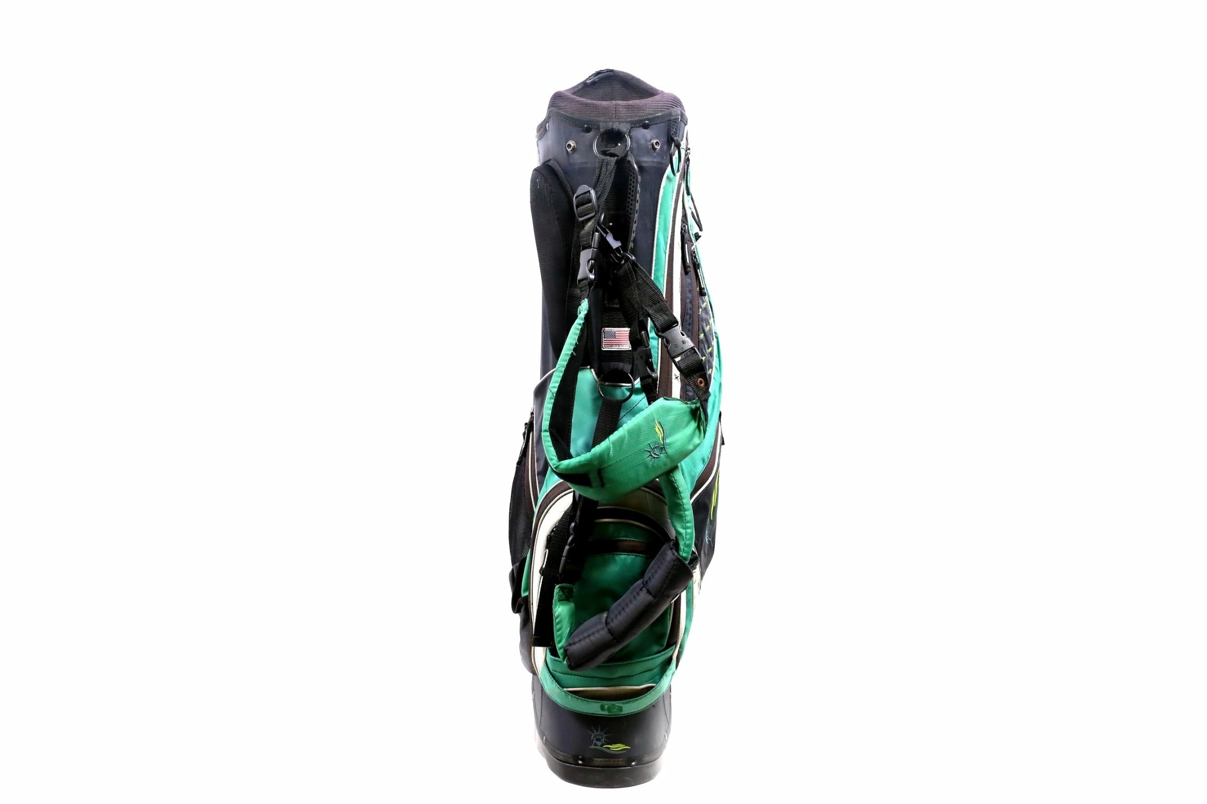 Club Glove Stand Golf Bag 7 Dividers 8 Pockets Shoulder Strap Green/Black