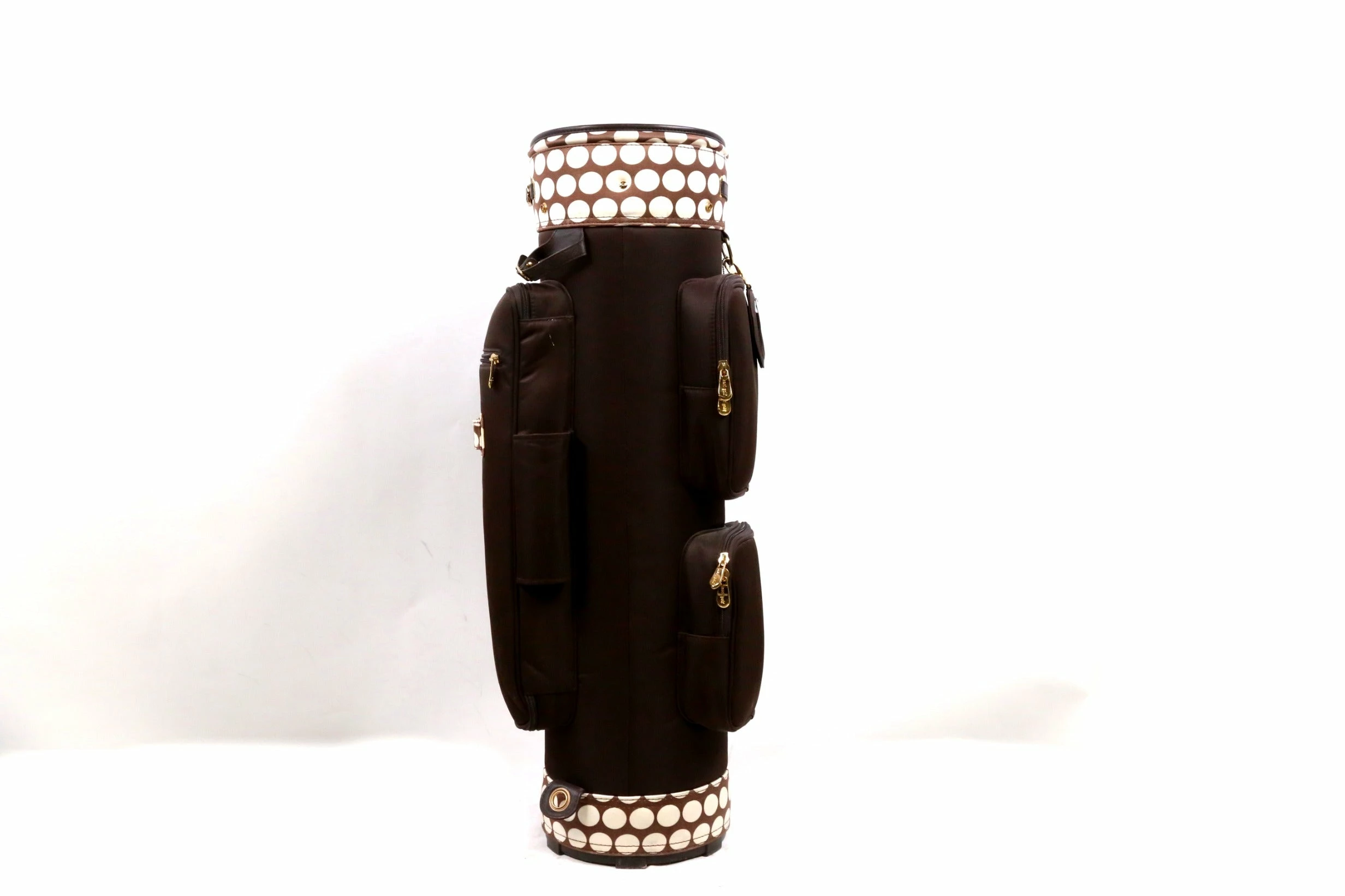 Keri Golf Brown/White Cart Bag 6-Dividers 5-Pockets Shoulder Strap - Image 4