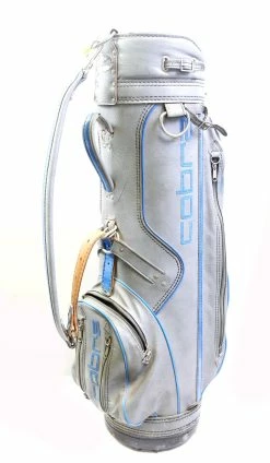 Cobra Blue/Grey Leather Vintage 3 Dividers 5 Pockets Cart Golf Bag