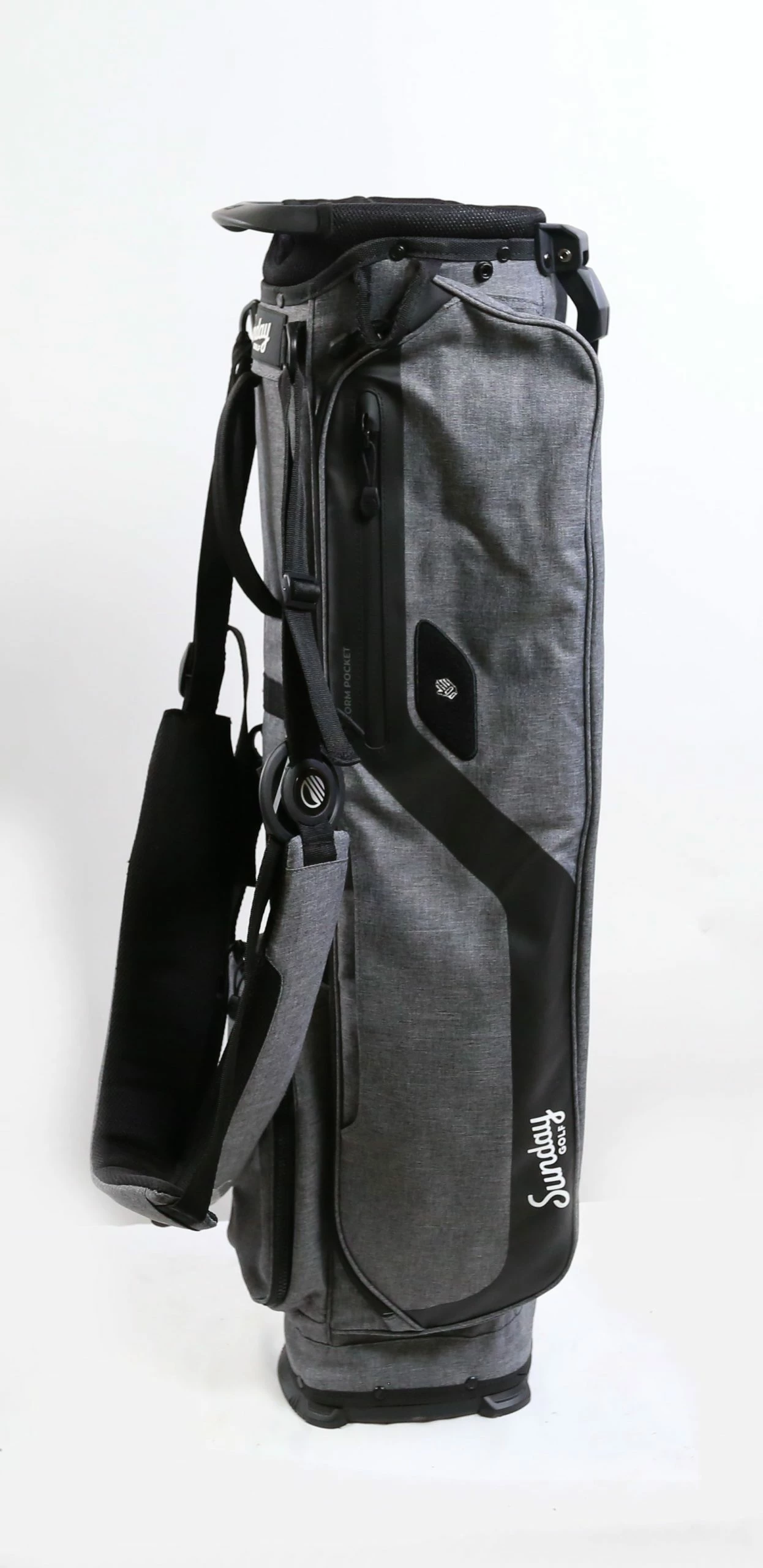 Acropolis Golf Sunday Golf Stand Bag Grey/Black 4 Dividers 4 Pockets Shoulder Strap - Image 6
